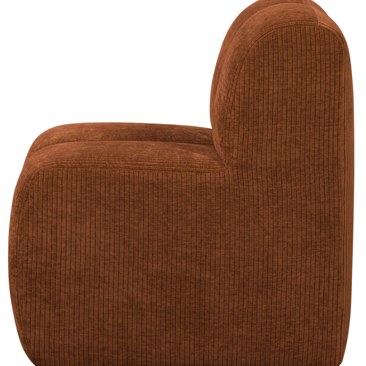 Mojo eetbank 84 cm met rugleuning ribstof roestbruin