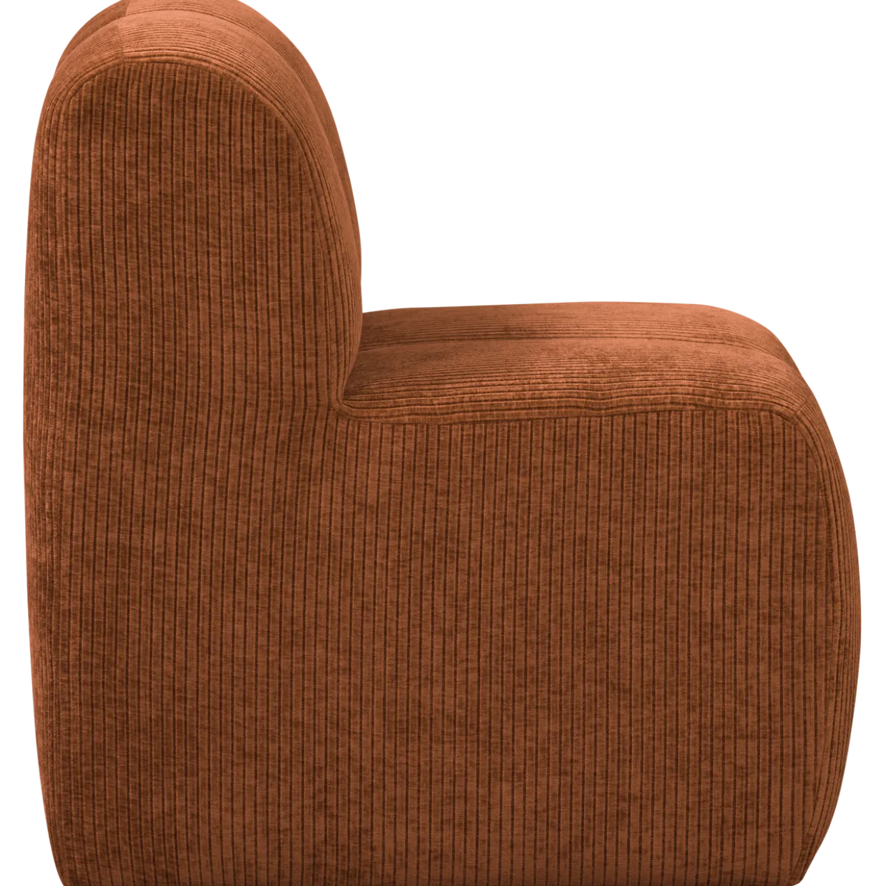 Mojo eetbank 84 cm met rugleuning ribstof roestbruin