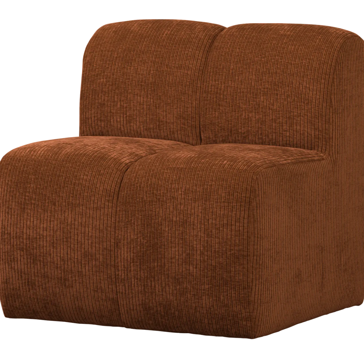 Mojo eetbank 84 cm met rugleuning ribstof roestbruin