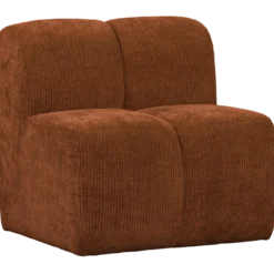 Mojo eetbank 84 cm met rugleuning ribstof roestbruin