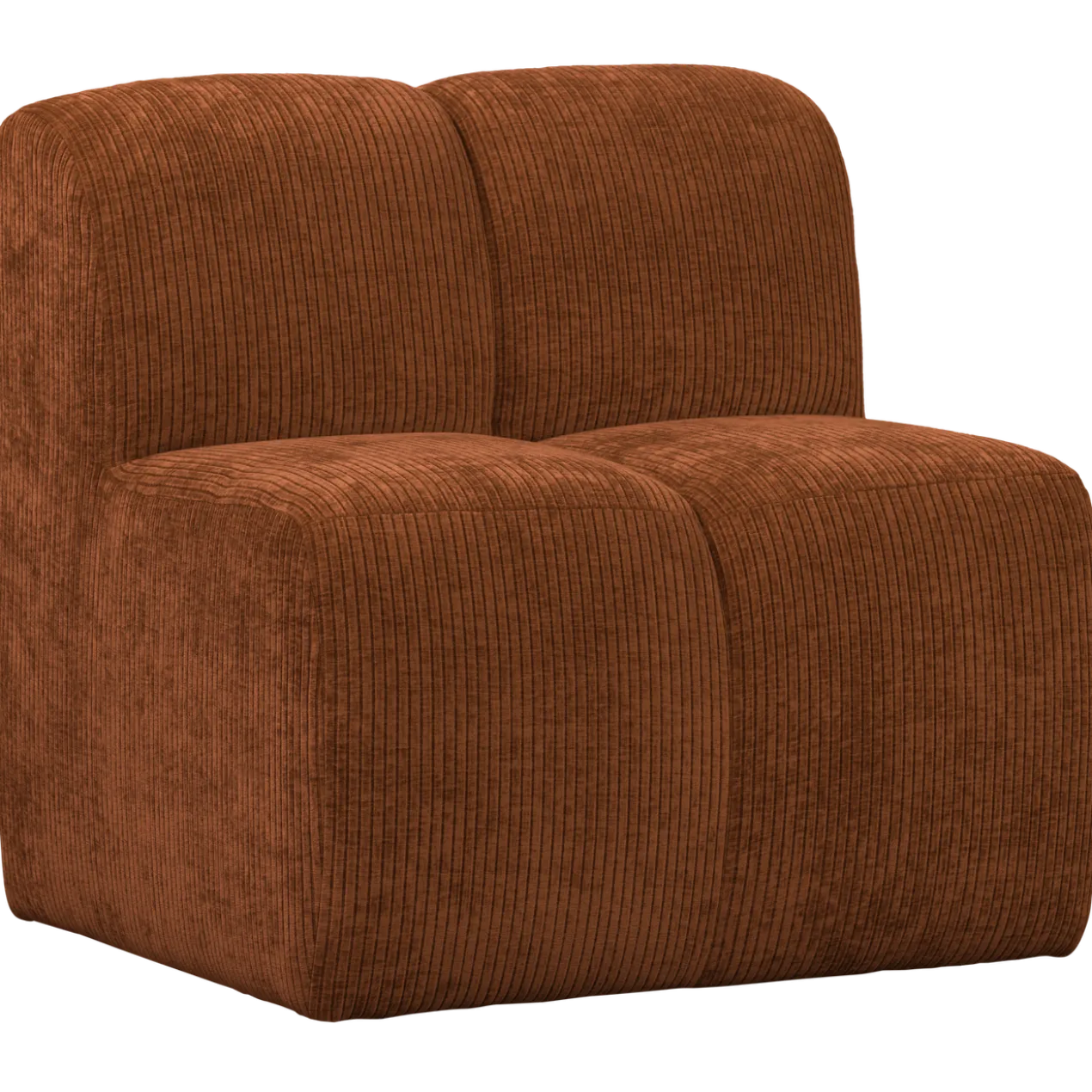 Mojo eetbank 84 cm met rugleuning ribstof roestbruin