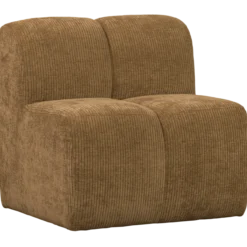 Mojo eetbank 84 cm met rugleuning ribstof honinggeel