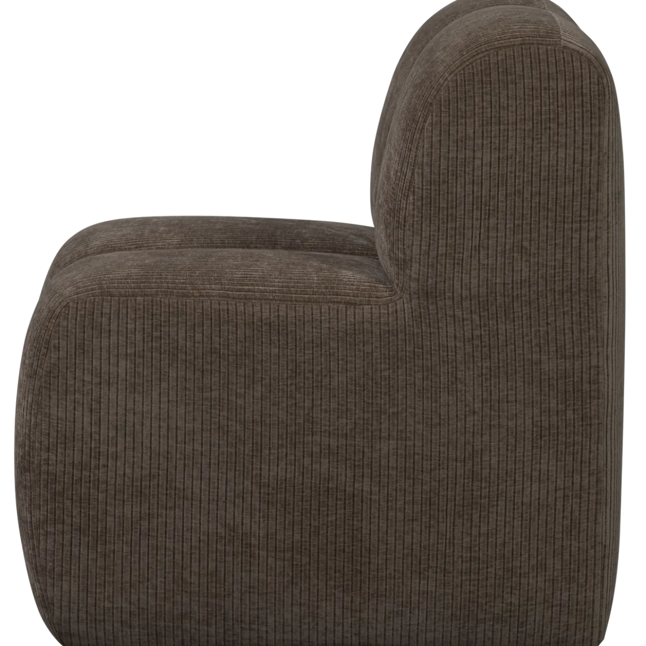 Mojo eetbank 84 cm met rugleuning ribstof bruin