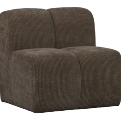 Mojo eetbank 84 cm met rugleuning ribstof bruin