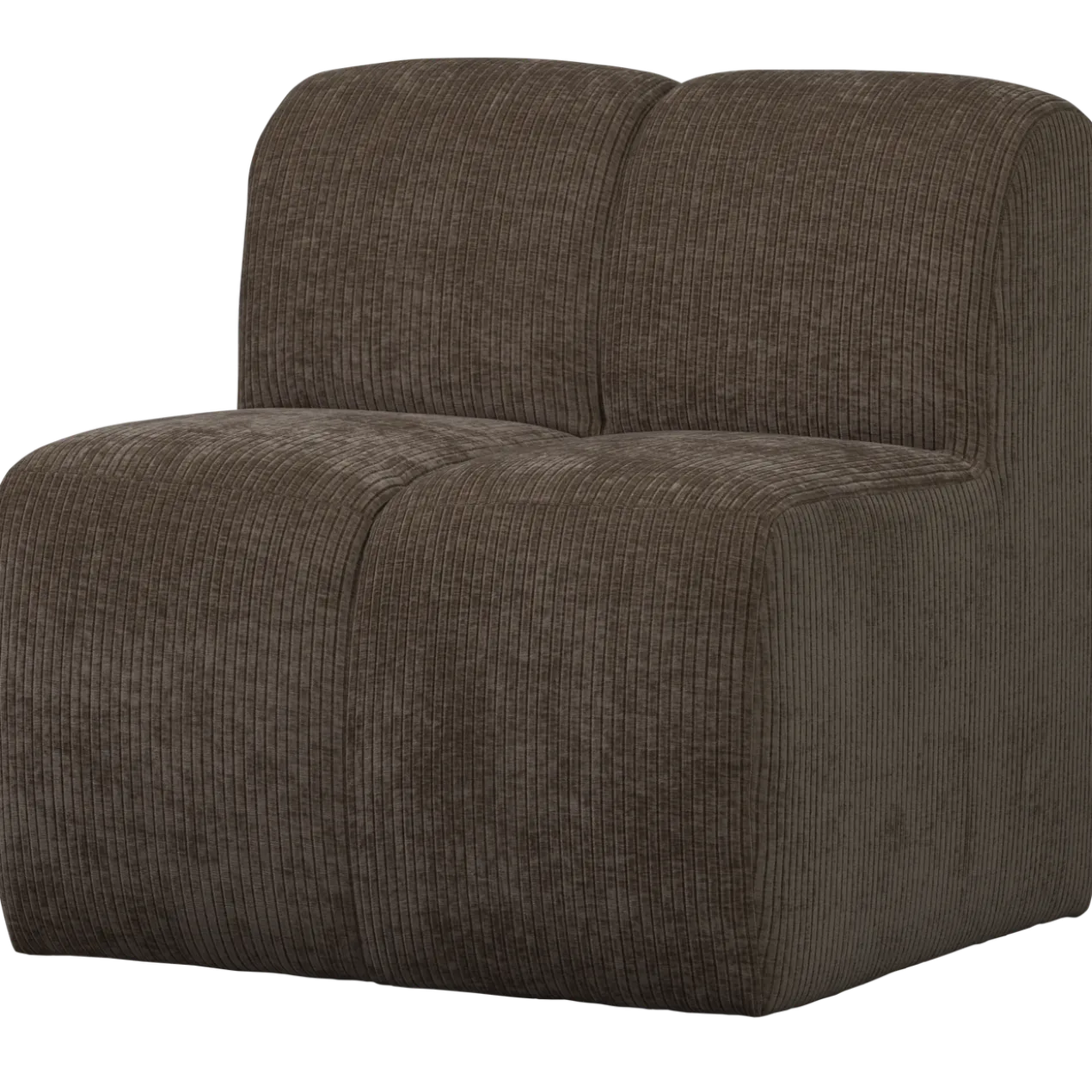 Mojo eetbank 84 cm met rugleuning ribstof bruin