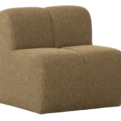 Mojo eetbank 84cm met rugleuning boucle geel/bruin melange
