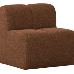Mojo eetbank 84cm met rugleuning boucle roestbruin melange