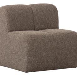 Mojo eetbank 84 cm met rugleuning boucle bruin melange