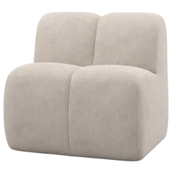 Mojo eetbank 84 cm met rugleuning ribstof ecru