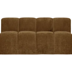 Mojo eetbank 164 cm met rugleuning ribstof honinggeel