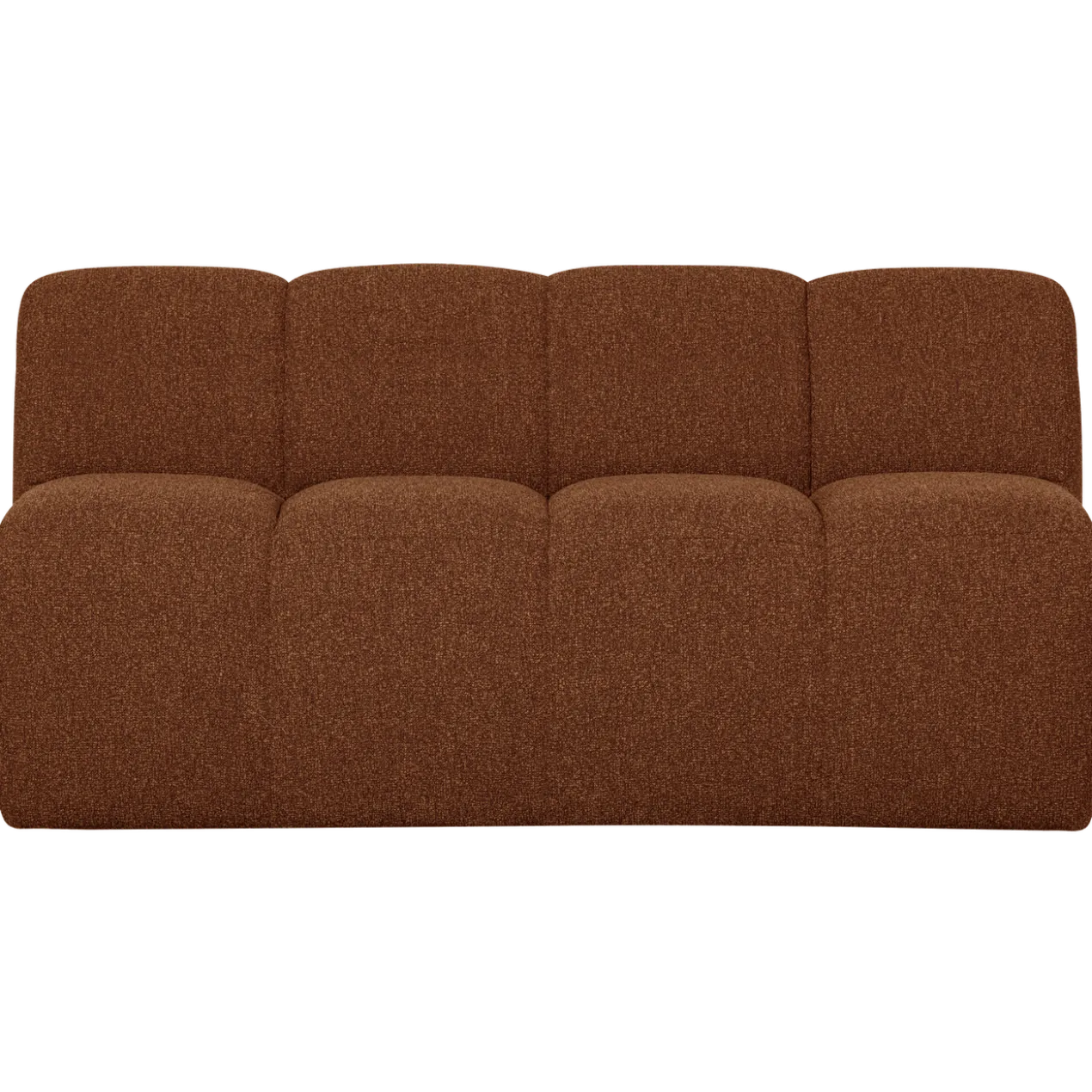 Mojo eetbank 164 cm met rugleuning boucle roestbruin mel