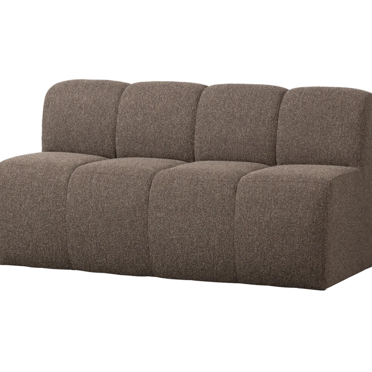 Mojo eetbank 164 cm met rugleuning boucle bruin melange