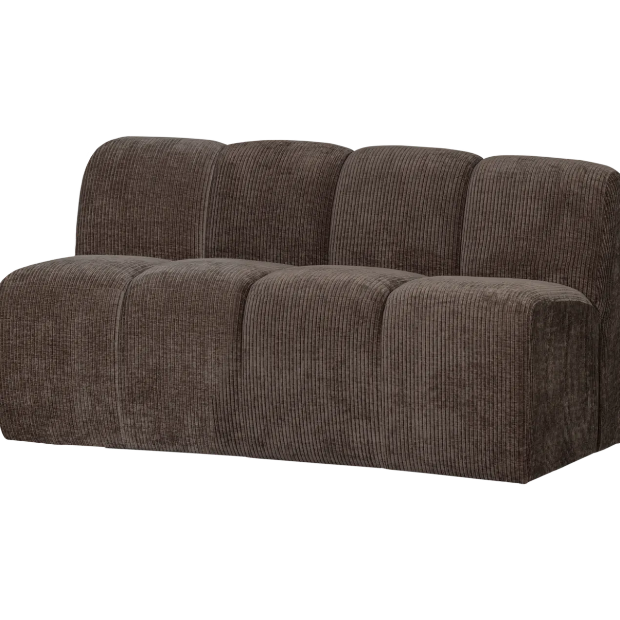 Mojo eetbank 164 cm met rugleuning ribstof bruin