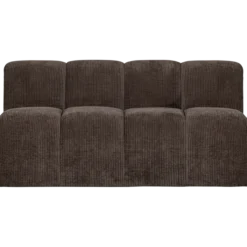 Mojo eetbank 164 cm met rugleuning ribstof bruin