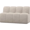 Mojo eetbank 164 cm met rugleuning ribstof ecru