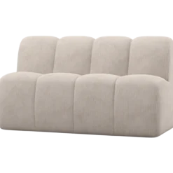 Mojo eetbank 164 cm met rugleuning ribstof ecru