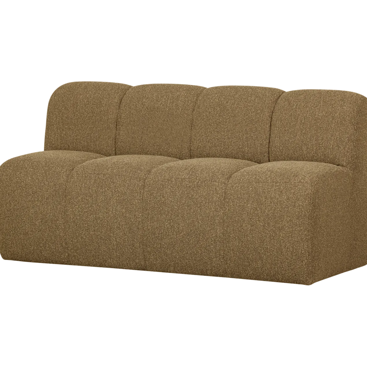 Mojo eetbank 164 cm rugleuning boucle geel/bruin melange