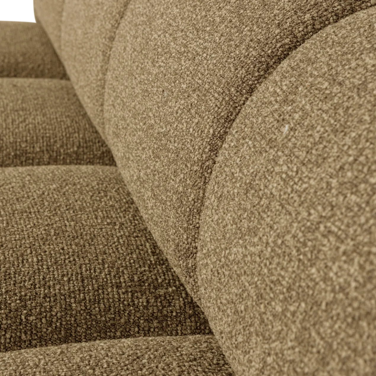 Mojo eetbank 164 cm rugleuning boucle geel/bruin melange