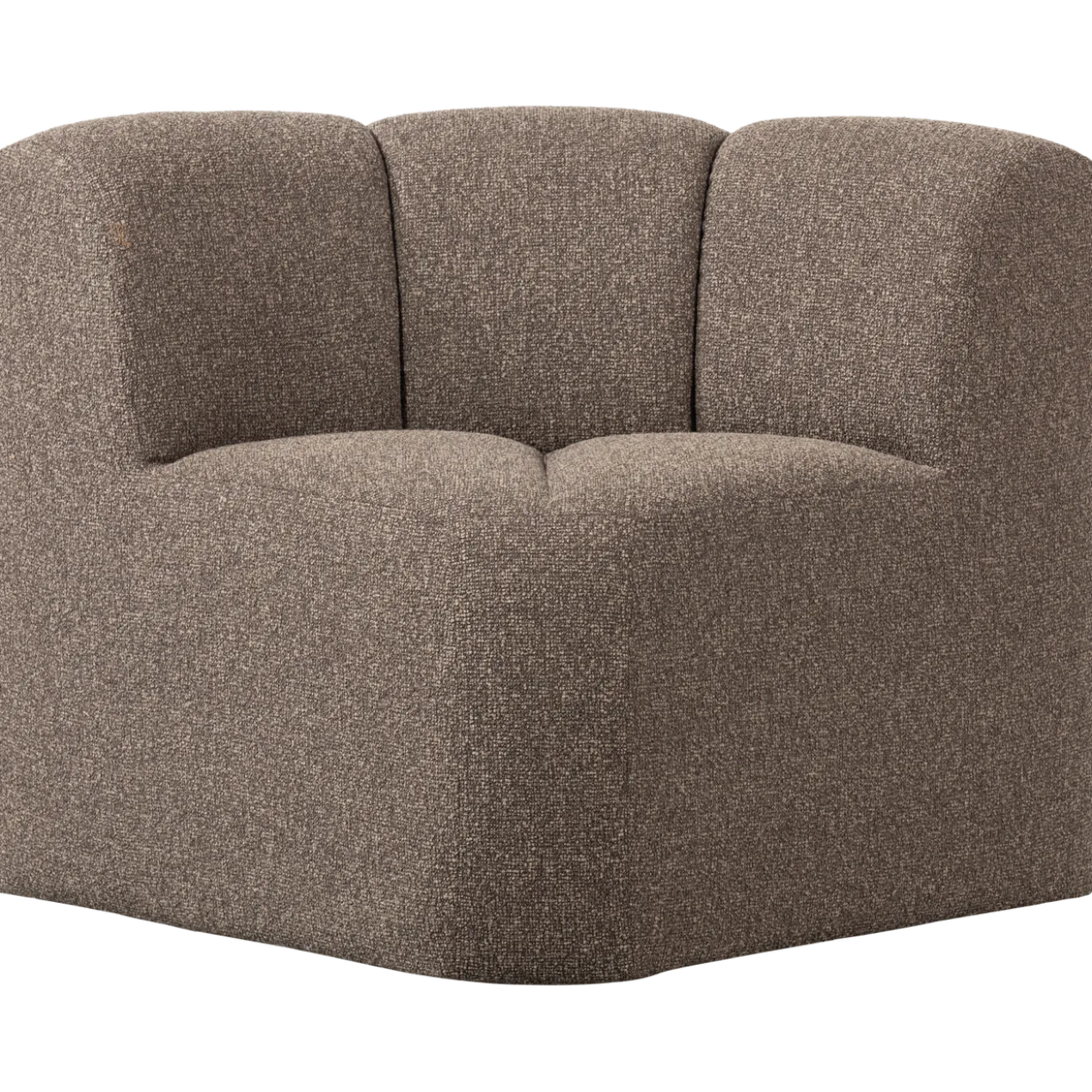 Mojo eetbank hoek met rugleuning boucle bruin melange