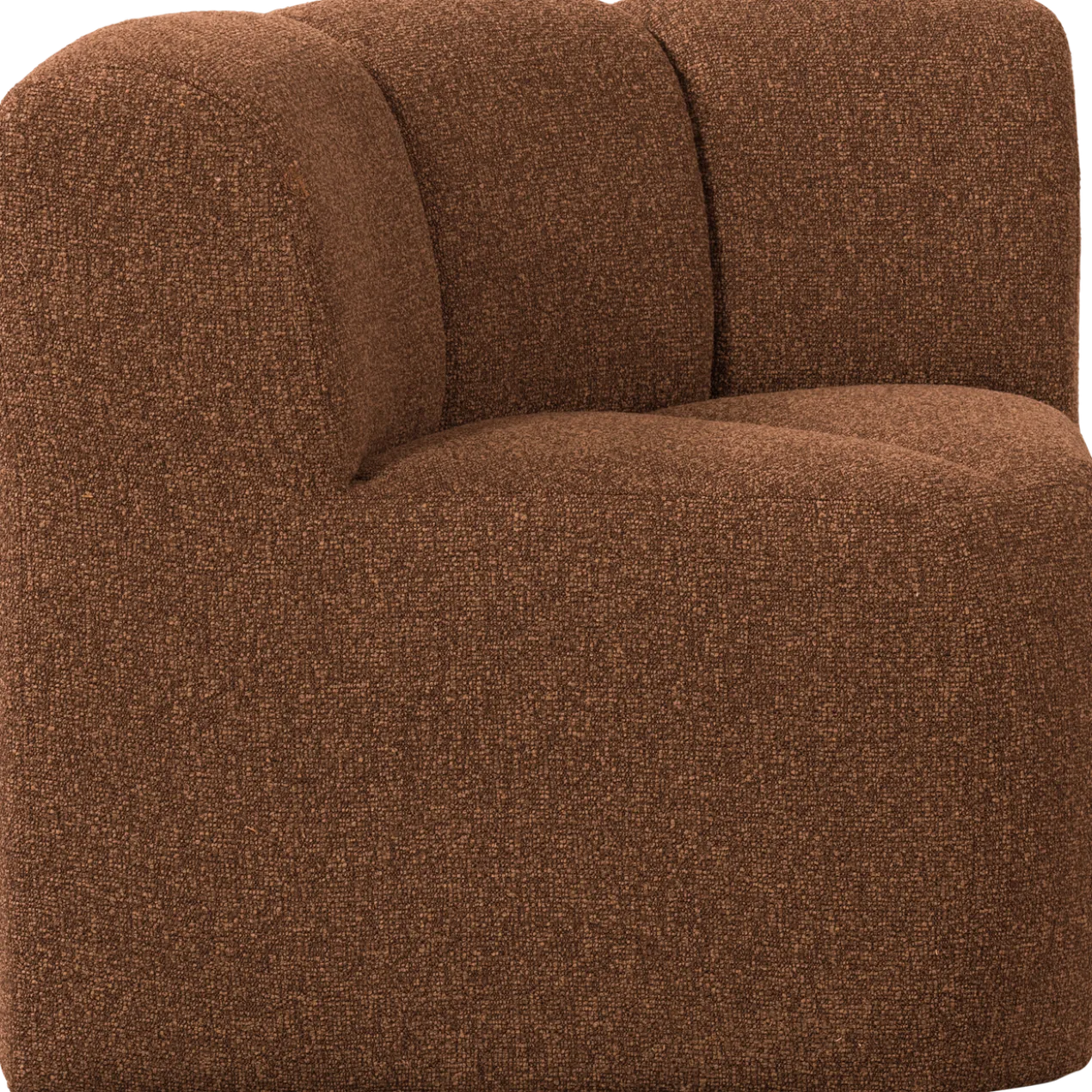 Mojo eetbank hoek met rugleuning boucle roestbruin melange