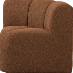 Mojo eetbank hoek met rugleuning boucle roestbruin melange