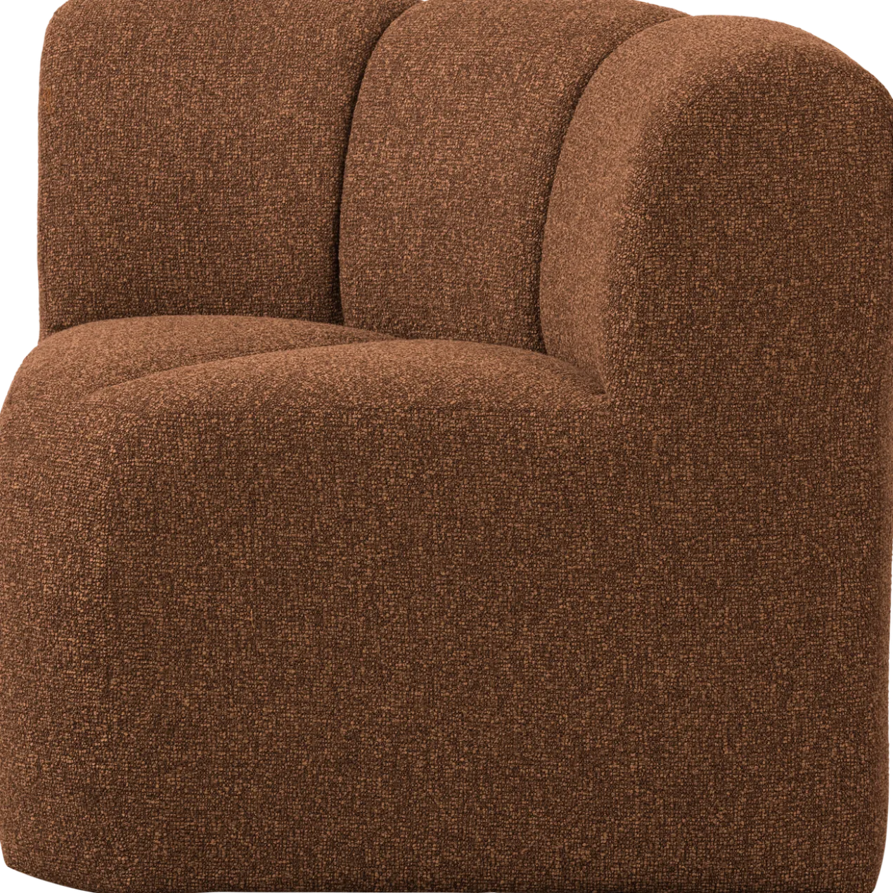 Mojo eetbank hoek met rugleuning boucle roestbruin melange