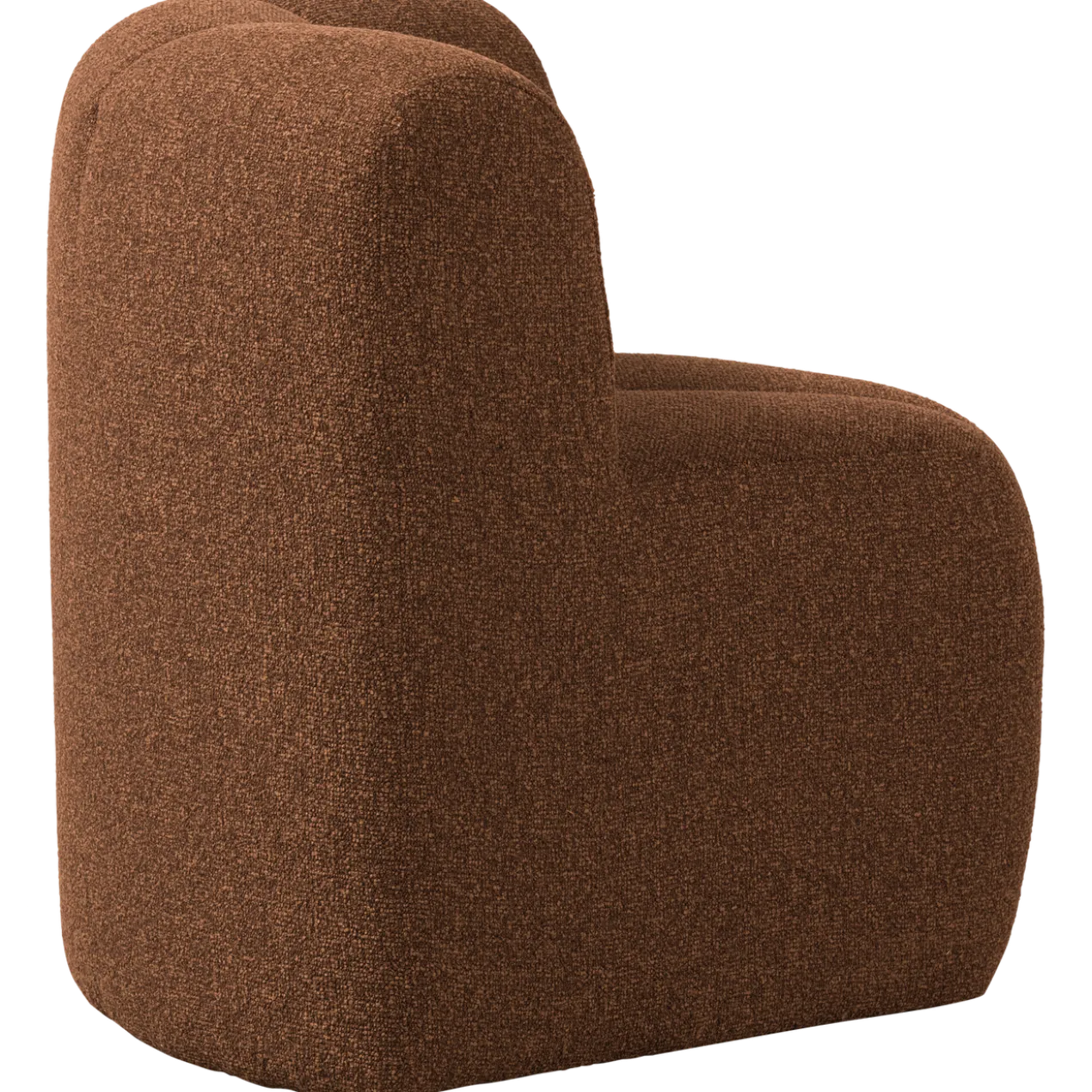 Mojo eetbank hoek met rugleuning boucle roestbruin melange