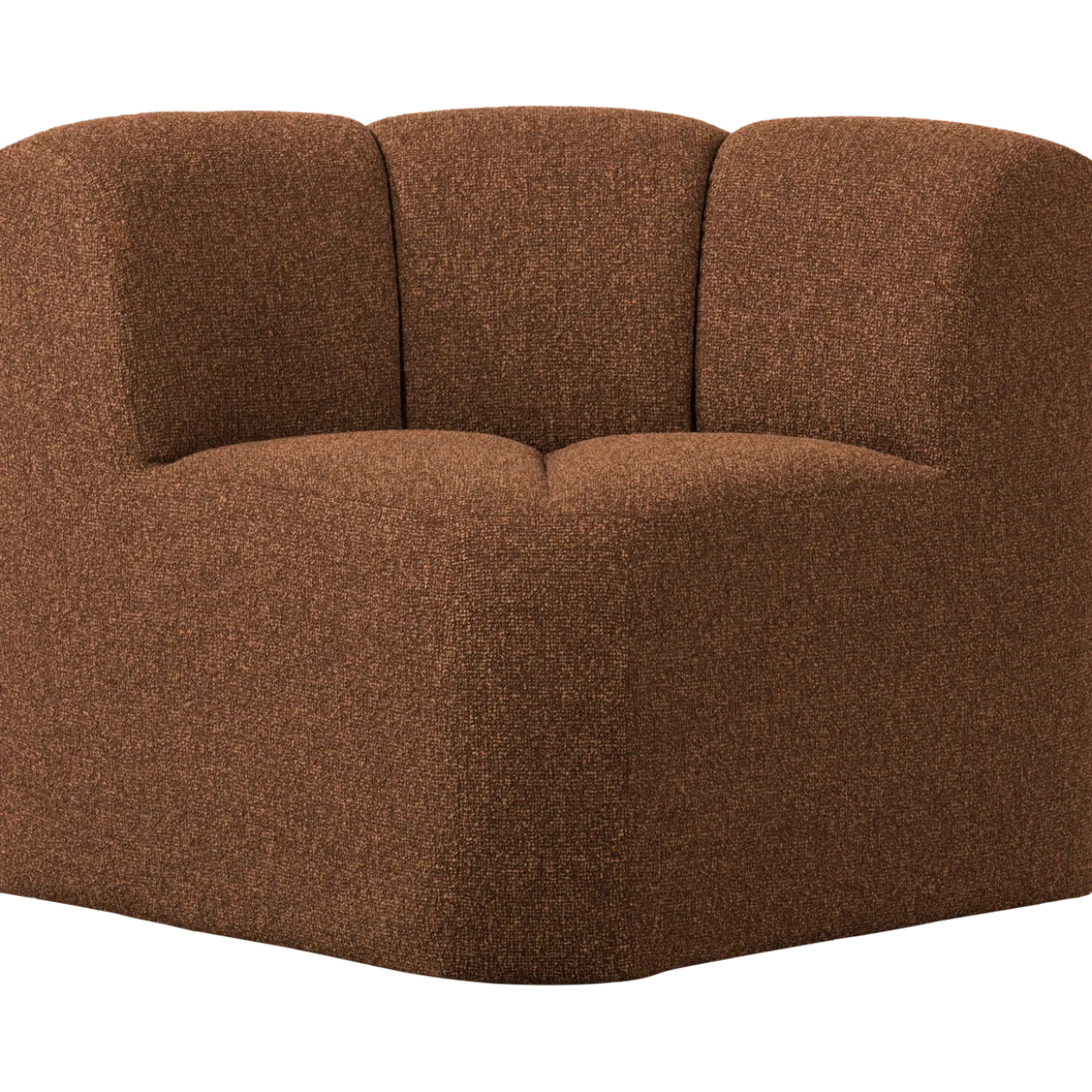 Mojo eetbank hoek met rugleuning boucle roestbruin melange