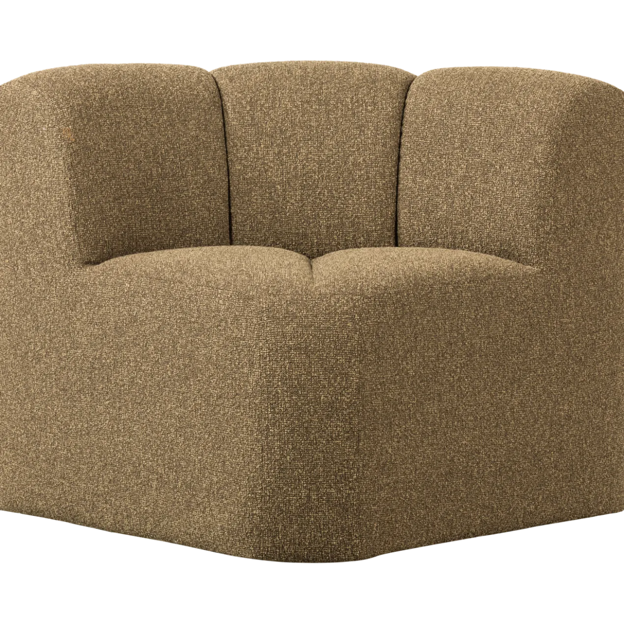 Mojo eetbank hoek met rugleuning boucle geel/bruin melange