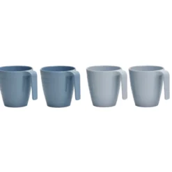 Mok shades of blue melamine - set van 4