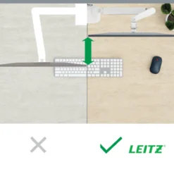 Monitorarm dubbel Ergo Ruimtebesparende lichtgrijs