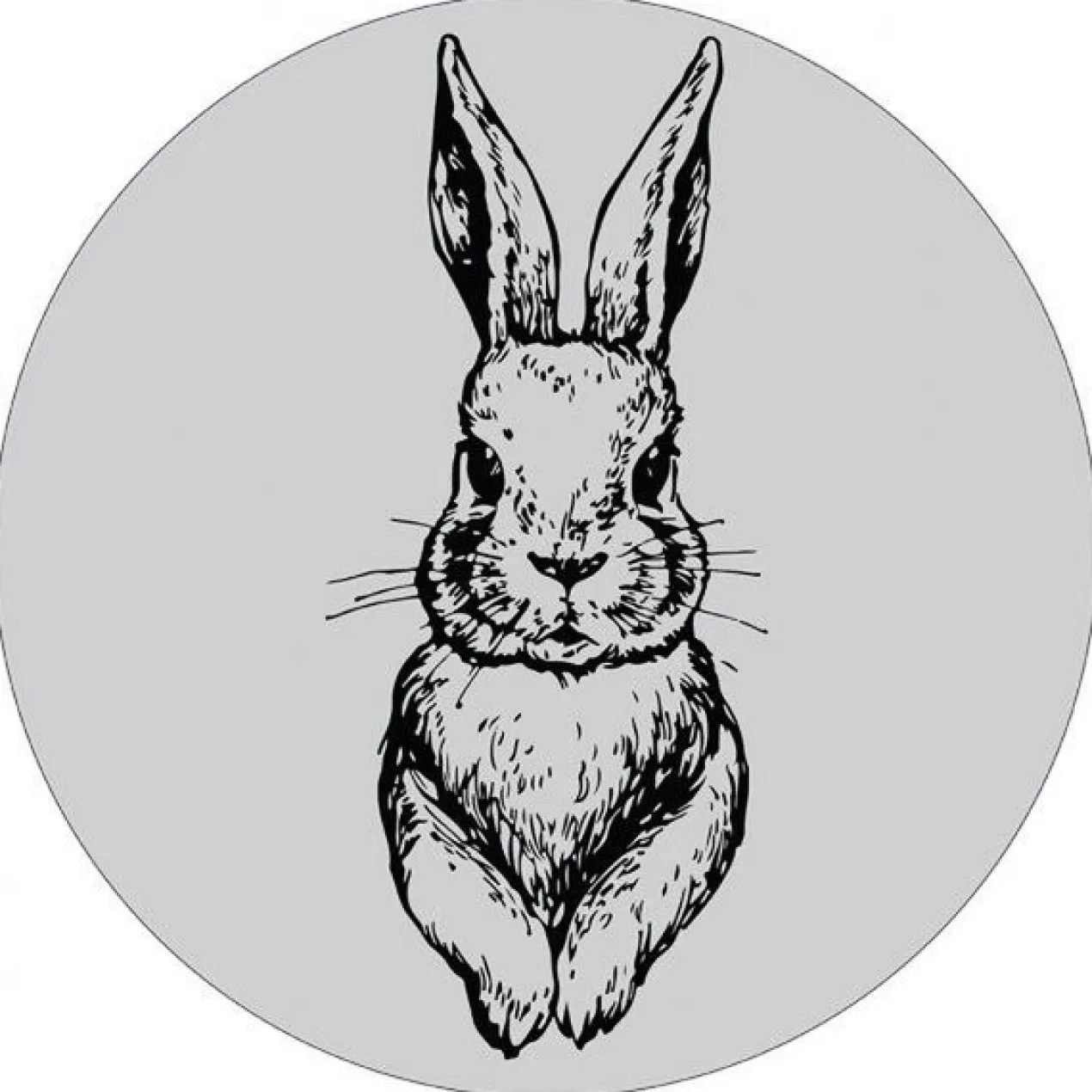 Muurcirkel kids rabbit grijs