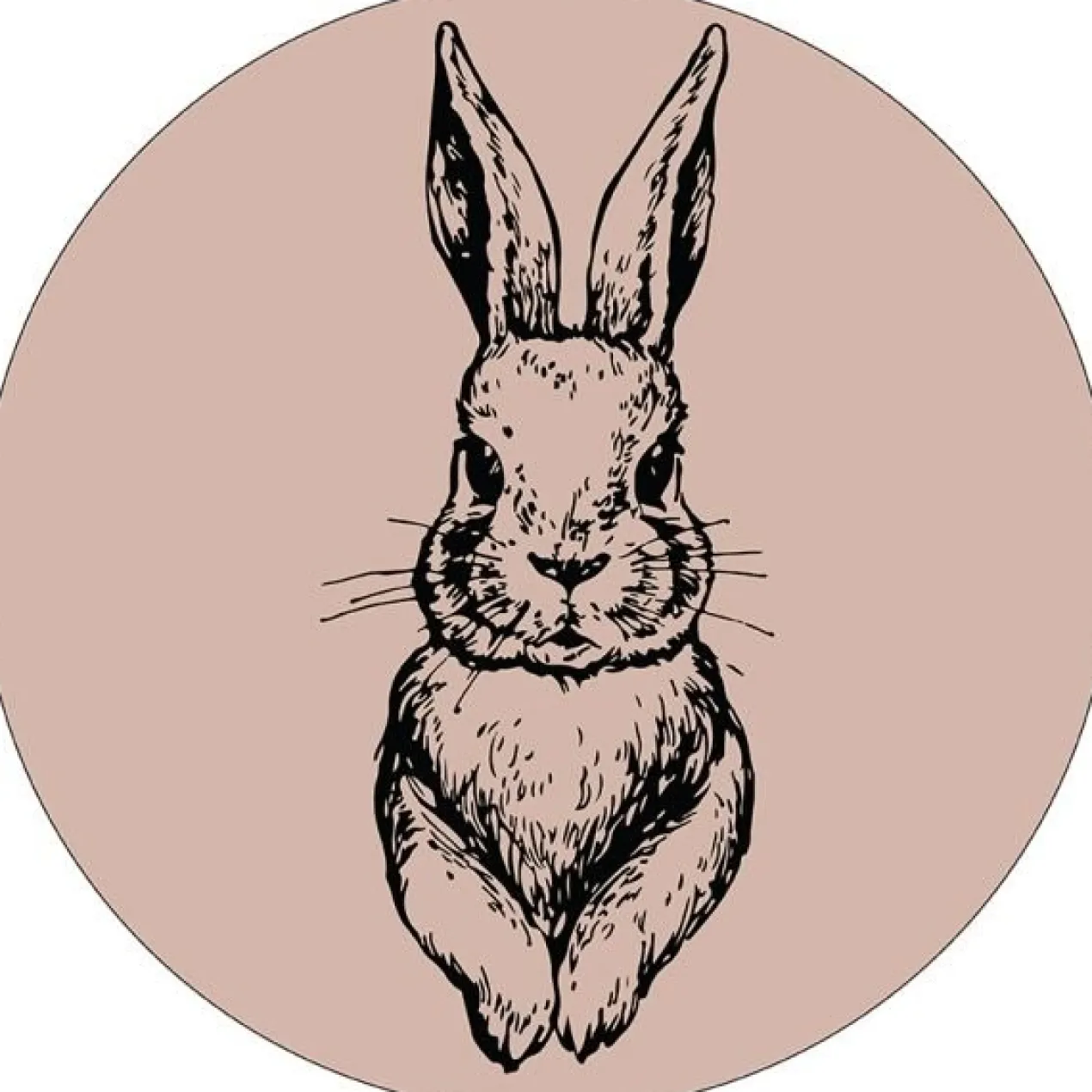 Muurcirkel kids rabbit roze