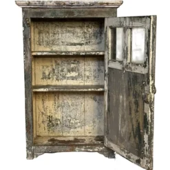 Nachtkastje spiegel grijs/blauw