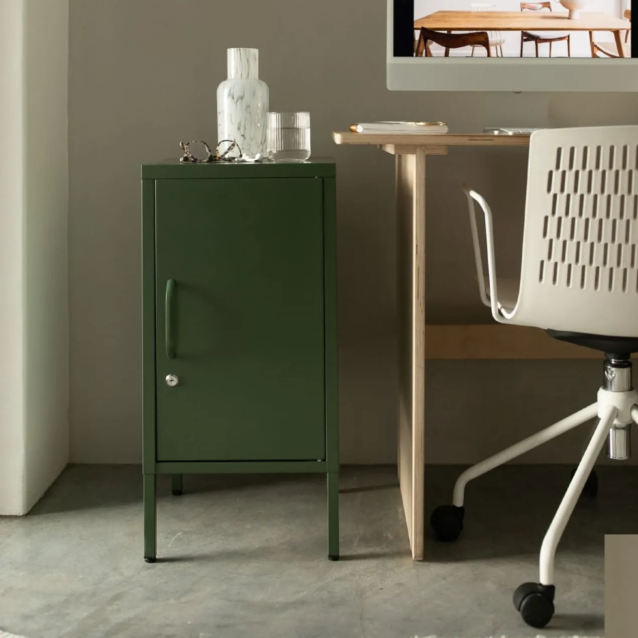 Nachtkastje Sugar Cube dark olive