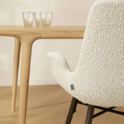 Nena-Eef eetkamerstoel bouclé beige