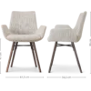Nena-Eef eetkamerstoel grijs beige gemêleerd - walnoot