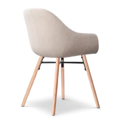 Nena-Mae eetkamerstoel beige - naturel onderstel