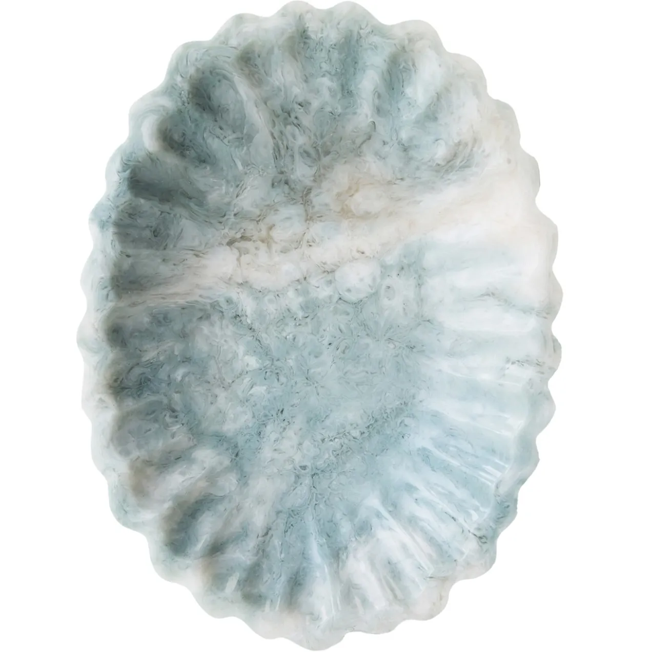 New classics serveerschaal resin pale blue