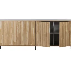 New gravure dressoir 200 cm eiken blanke lak [fsc]
