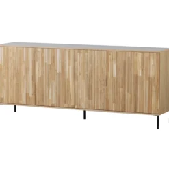 New gravure dressoir 200 cm eiken blanke lak [fsc]