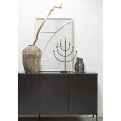 New gravure dressoir 200 cm grenen zwart [fsc]