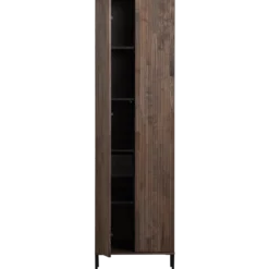 New gravure hoge kast met lade essen fineer espresso [fsc]