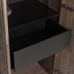 New gravure hoge kast met lade essen fineer espresso [fsc]