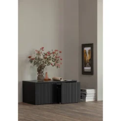 New gravure kistbank grenen zwart [fsc]