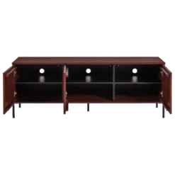 New gravure tv meubel 150 cm grenen bordeauxrood [fsc]