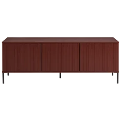 New gravure tv meubel 150 cm grenen bordeauxrood [fsc]