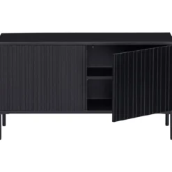 New gravure tv meubel 100 cm grenen zwart [fsc]