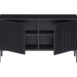 New gravure tv meubel 100 cm grenen zwart [fsc]