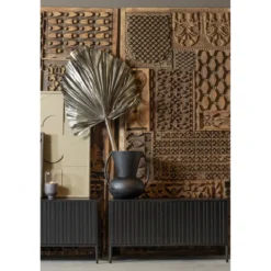 New gravure tv meubel 100 cm grenen zwart [fsc]